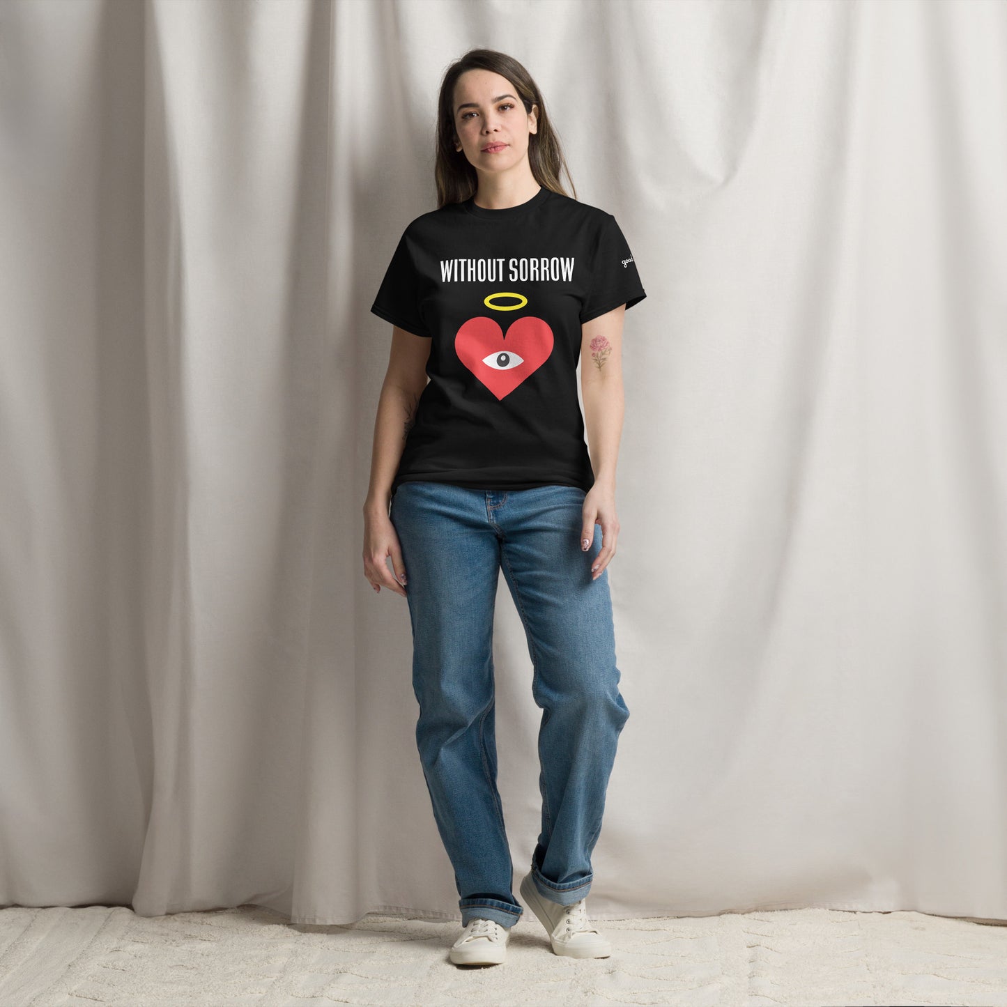 WITHOUT SORROW Red Heart-Eye Black Tee