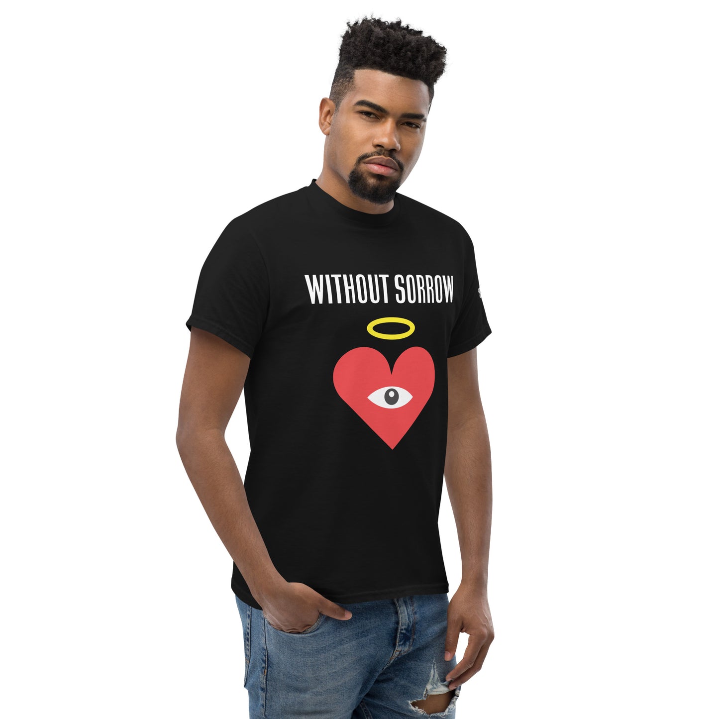 WITHOUT SORROW Red Heart-Eye Black Tee