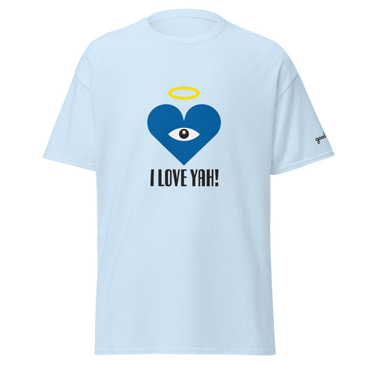 I LOVE YAH! Blue Heart-Eye Classic Printed Tees
