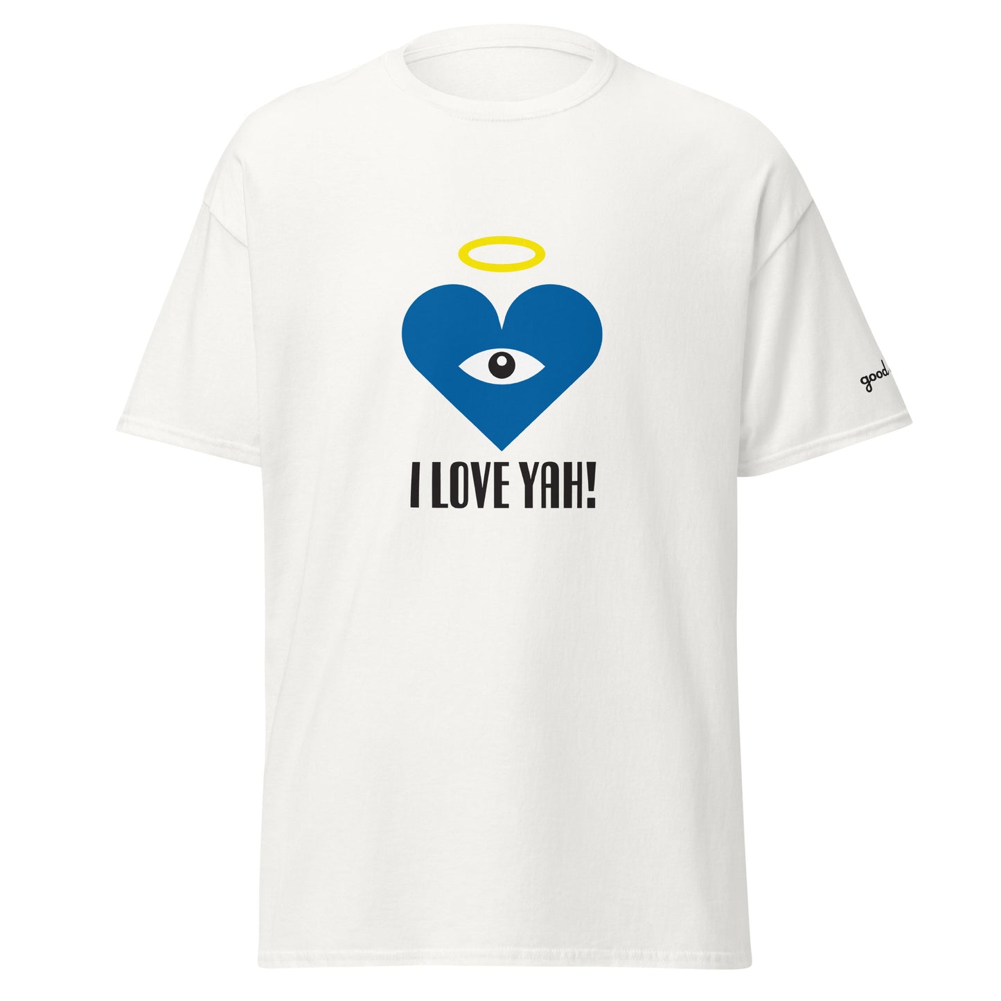 I LOVE YAH! Blue Heart-Eye Classic Printed Tees