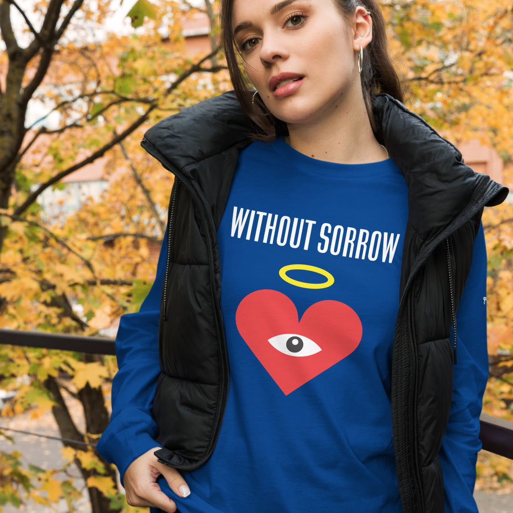WITHOUT SORROW Red Heart-Eye Blue Long Sleeve
