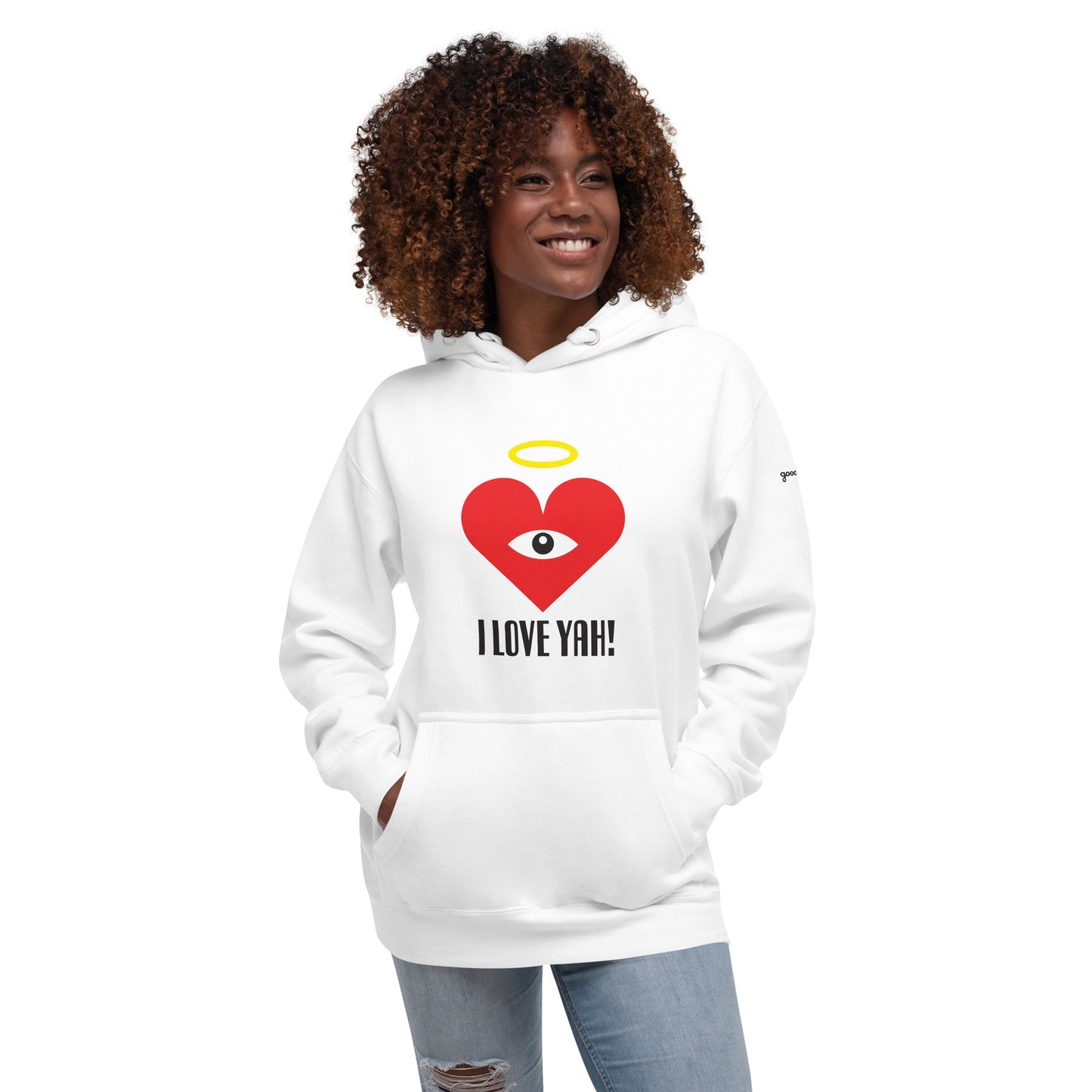 I LOVE YAH! Red Heart-Eye Unisex Hoodies