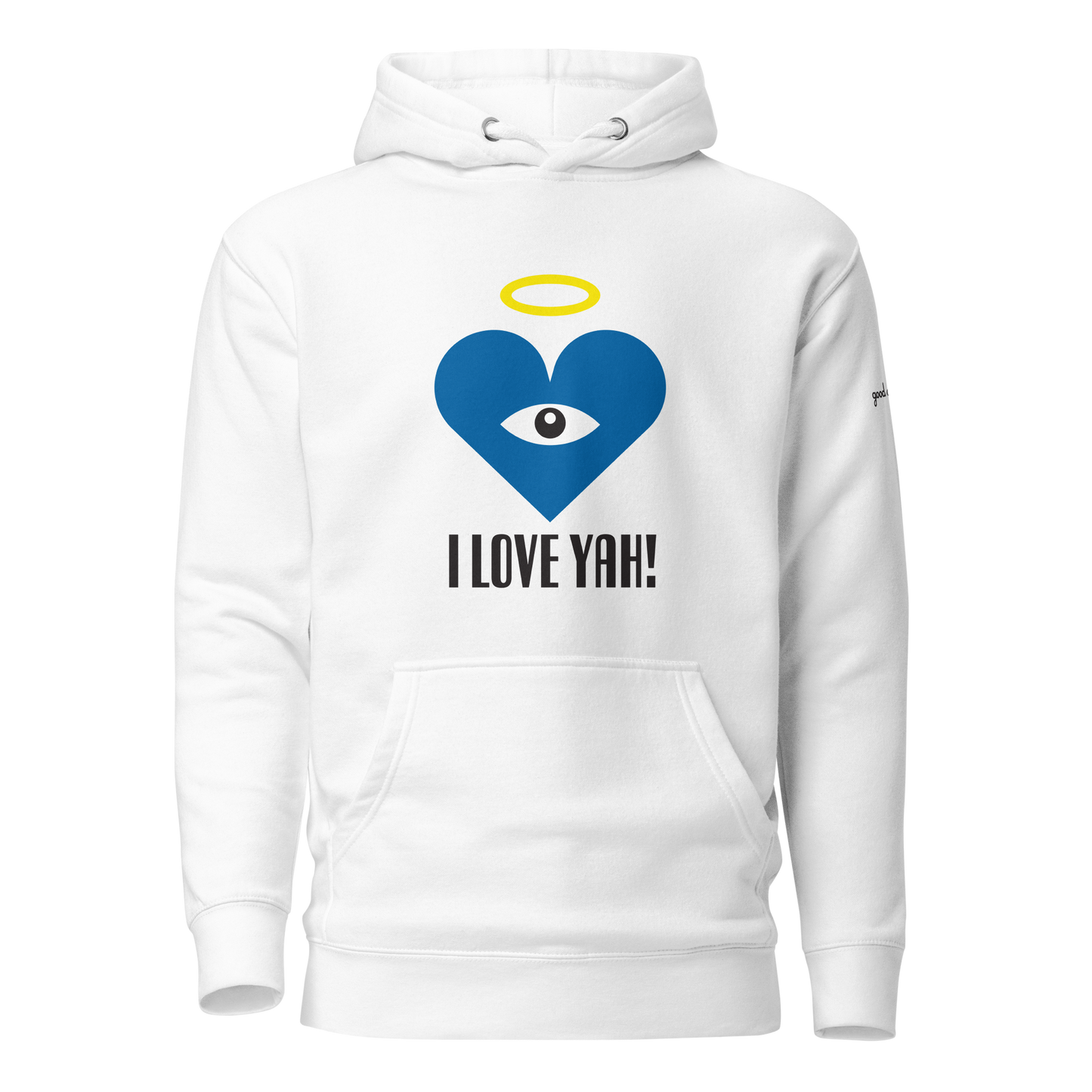 I LOVE YAH! Blue Heart-Eye Unisex Hoodies