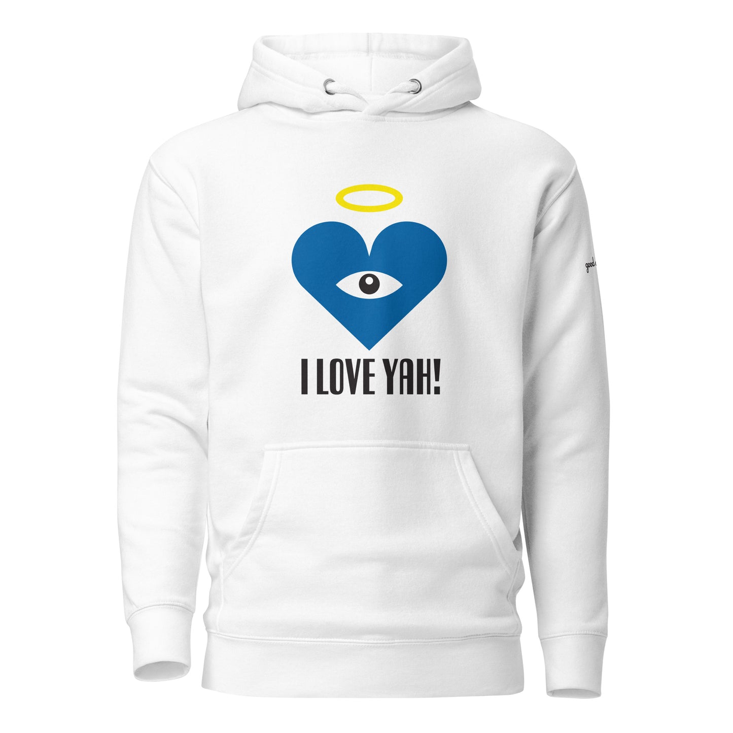 I LOVE YAH! Blue Heart-Eye Unisex Hoodies