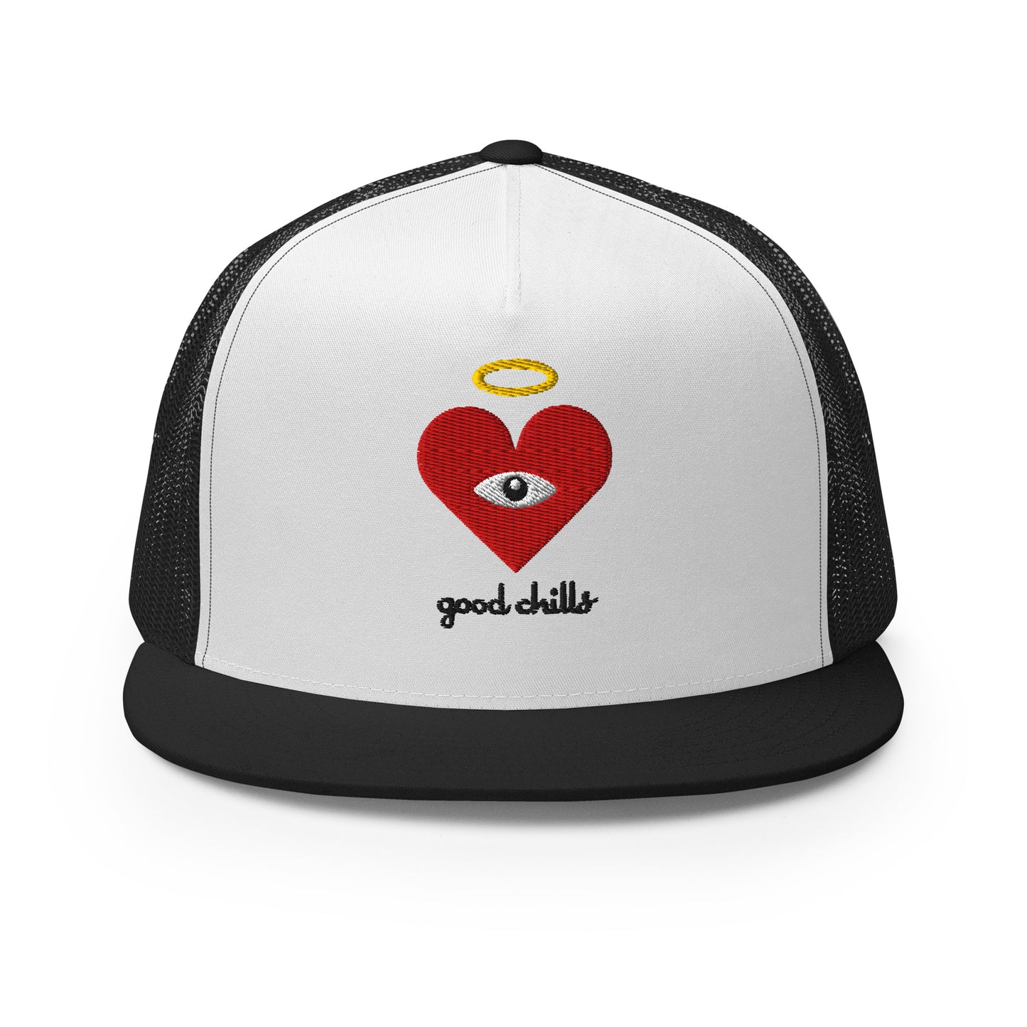 "good chills" Red Heart-Eye [Embroidered] Trucker Hats