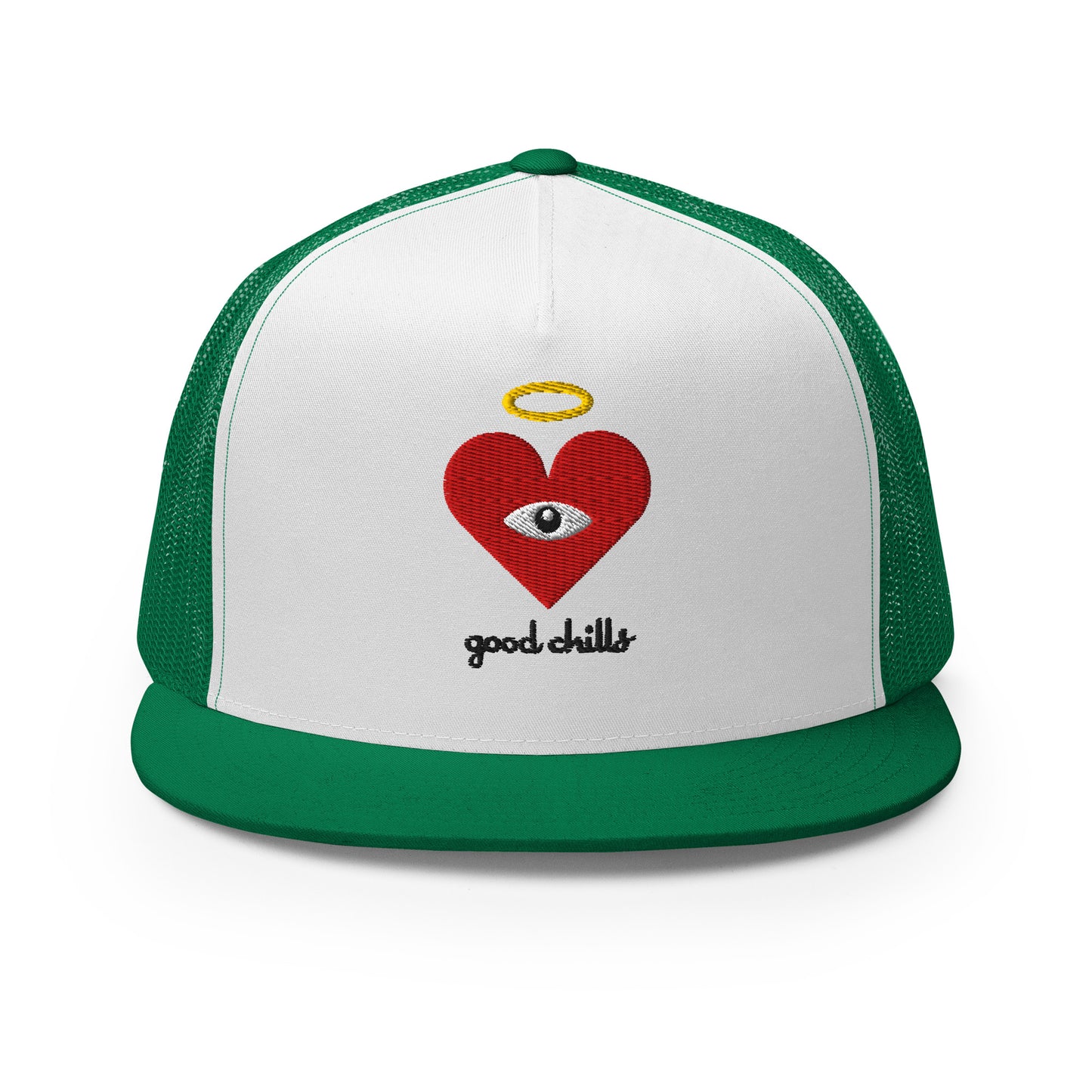 "good chills" Red Heart-Eye [Embroidered] Trucker Hats