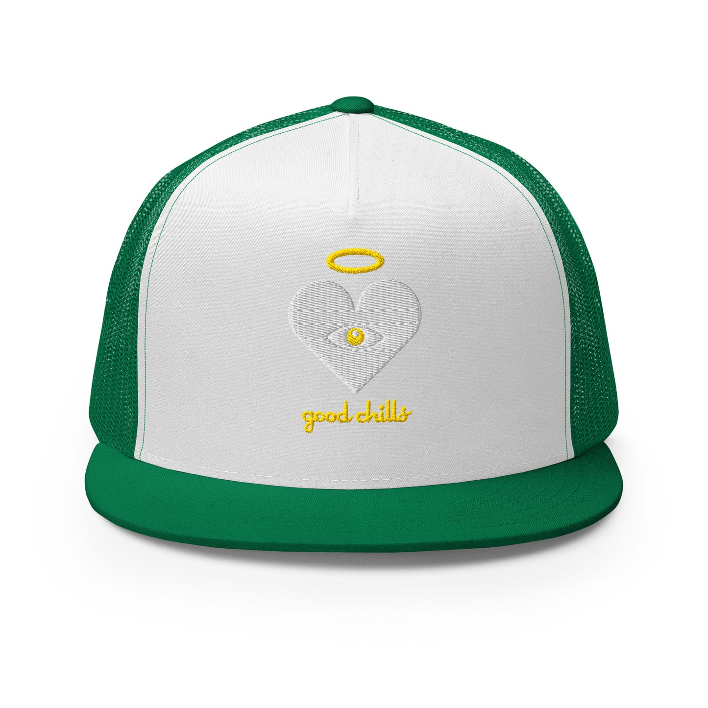 "good chills" Cloud x Gold Heart-Eye [Embroidered] Trucker Hats