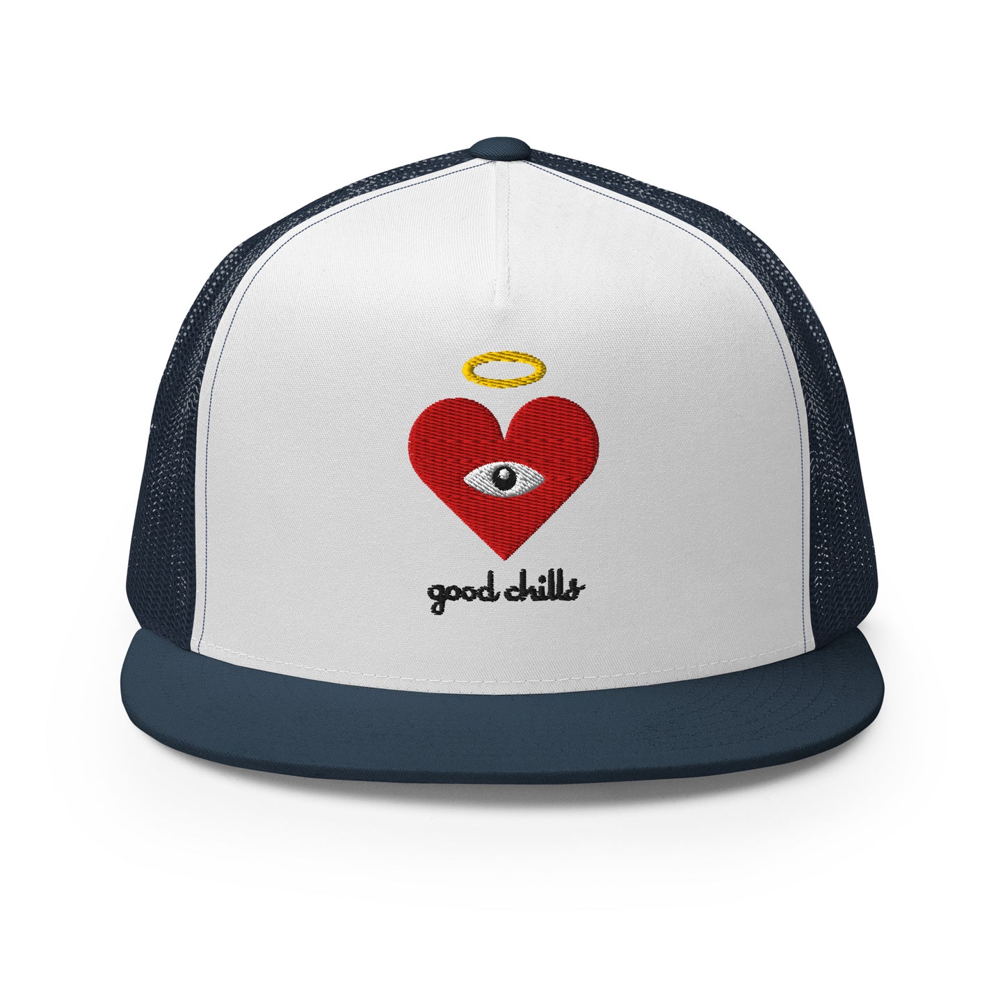 "good chills" Red Heart-Eye [Embroidered] Trucker Hats