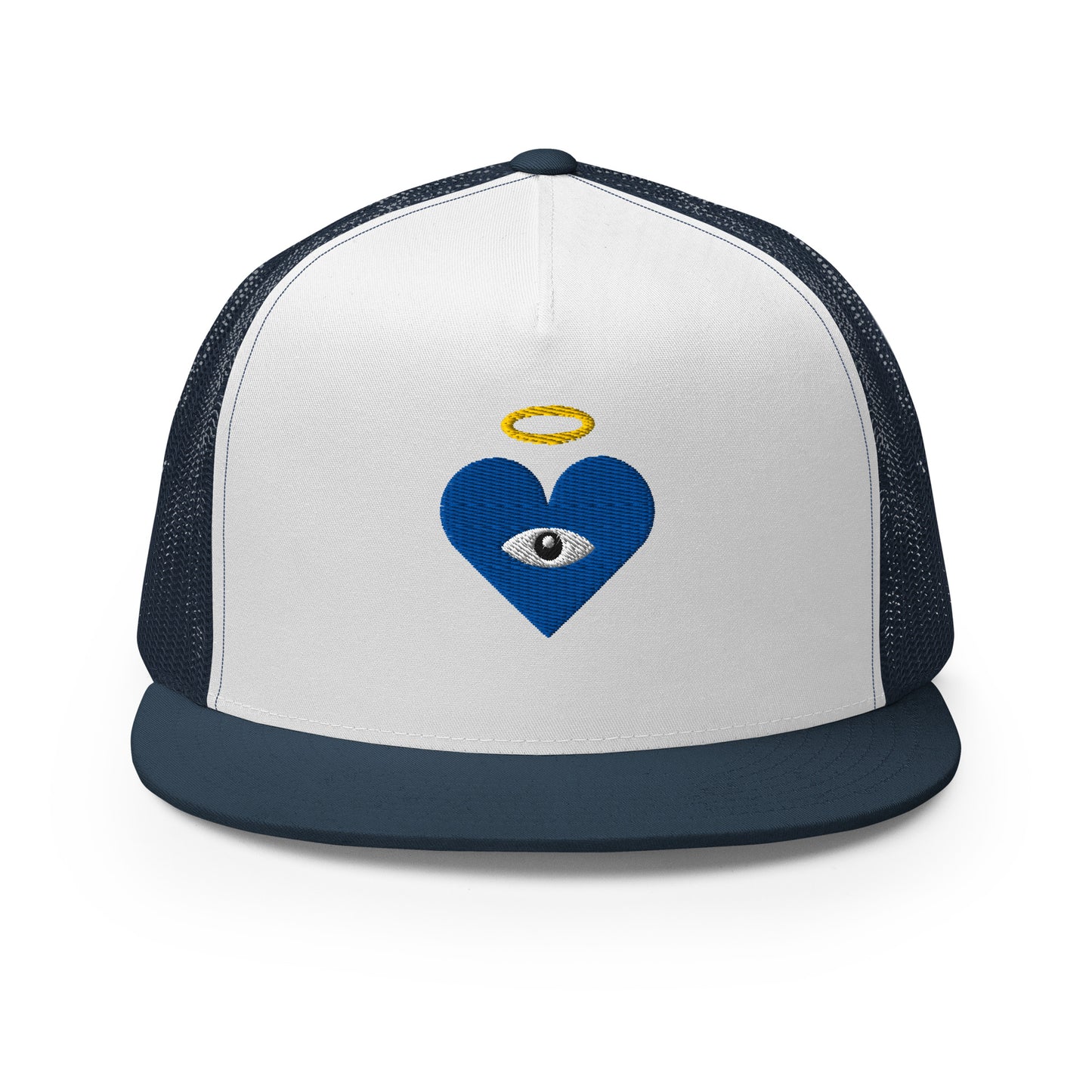 Blue Heart-Eye [Embroidered] Trucker Hats