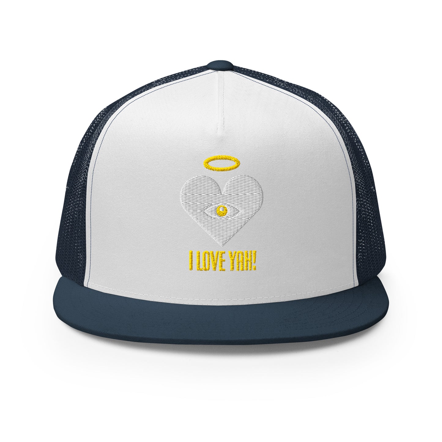 I LOVE YAH! Cloud x Gold Heart-Eye [Embroidered] Trucker Hats