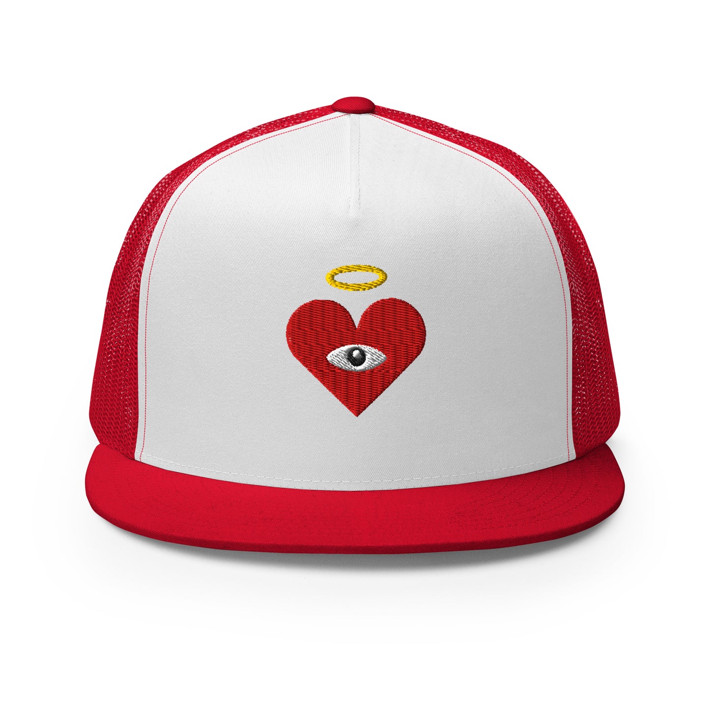 Red Heart-Eye [Embroidered] Trucker Hats