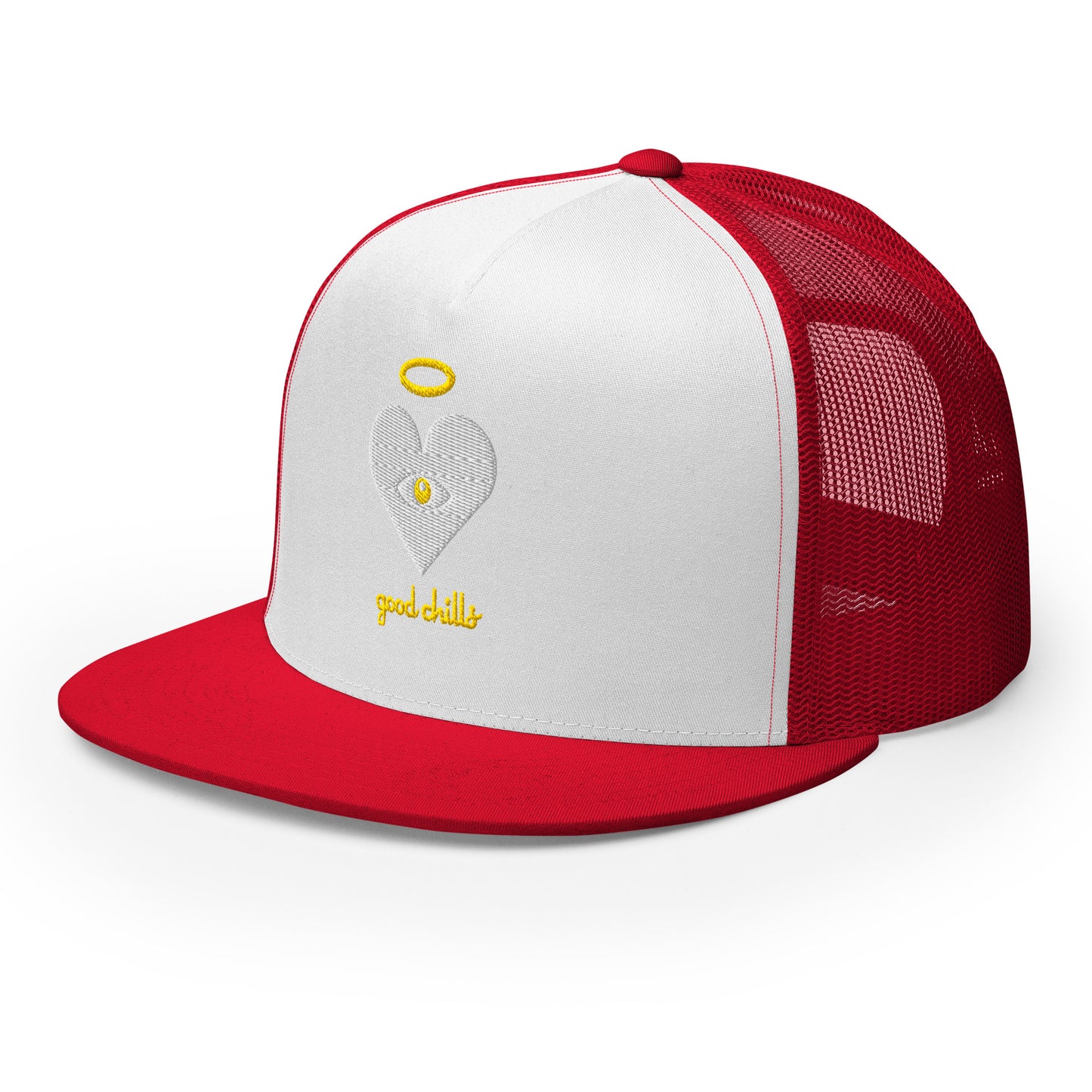"good chills" Cloud x Gold Heart-Eye [Embroidered] Trucker Hats