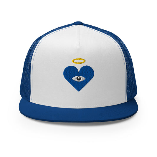 Blue Heart-Eye [Embroidered] Trucker Hats