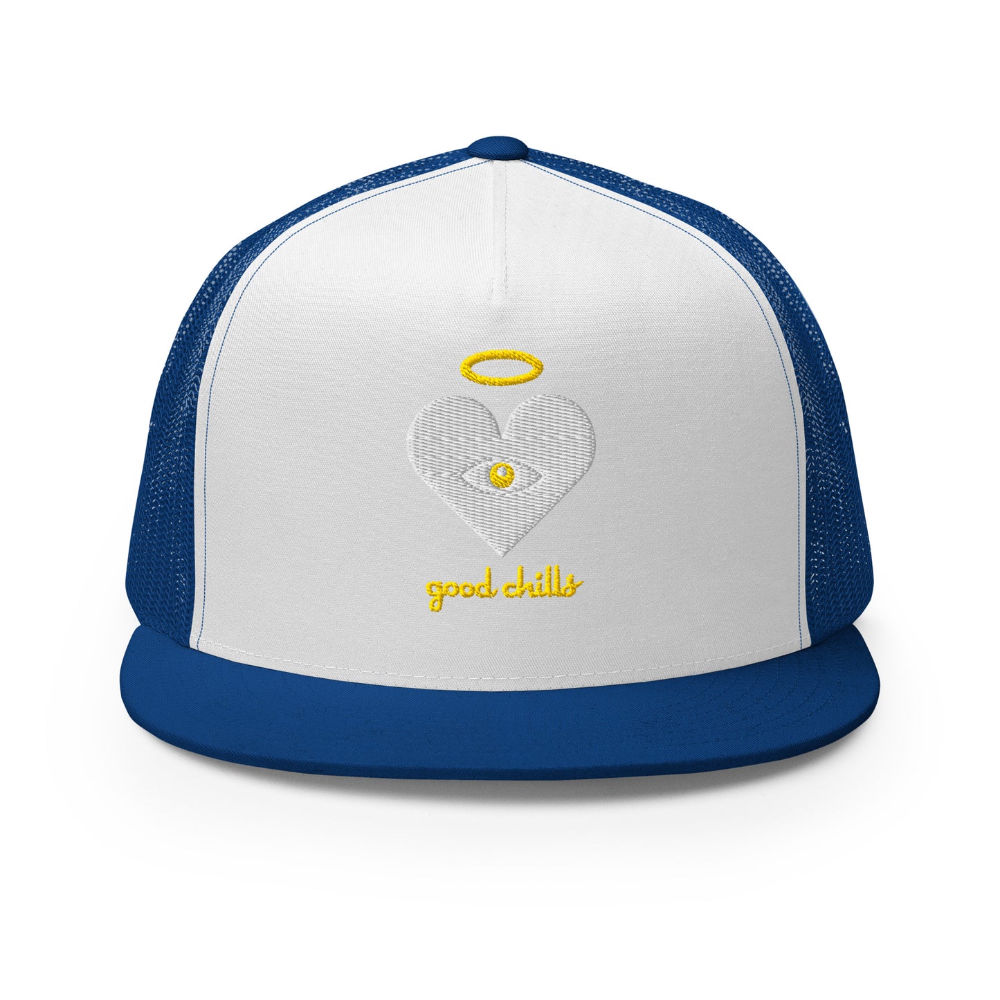 "good chills" Cloud x Gold Heart-Eye [Embroidered] Trucker Hats
