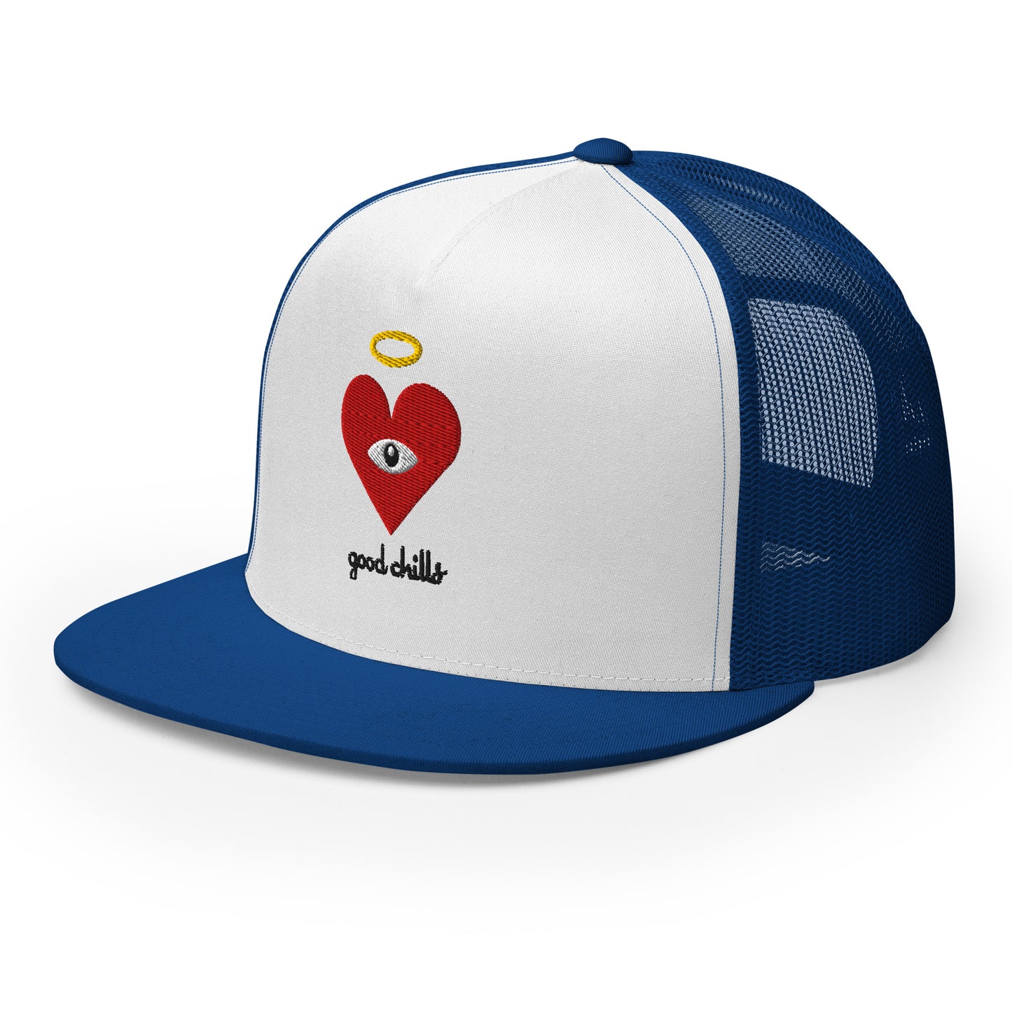 "good chills" Red Heart-Eye [Embroidered] Trucker Hats