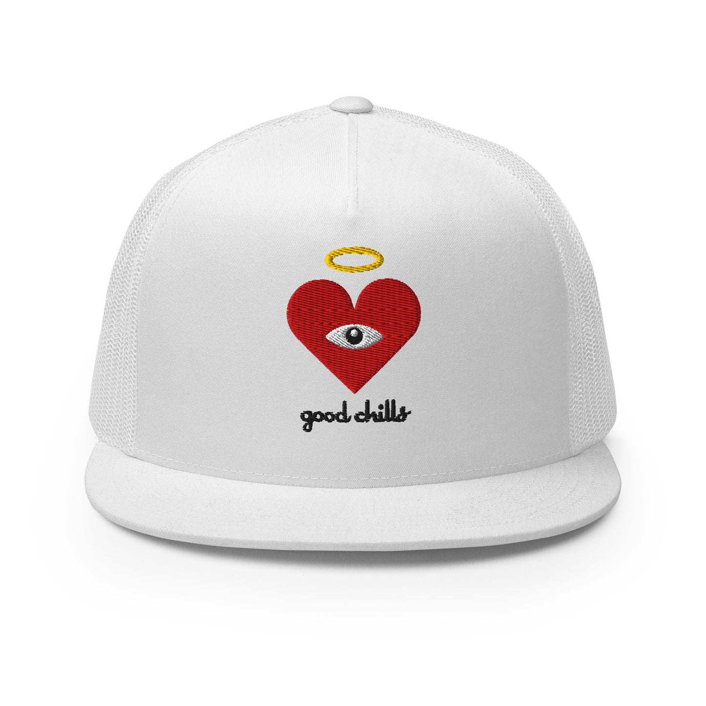 "good chills" Red Heart-Eye [Embroidered] Trucker Hats