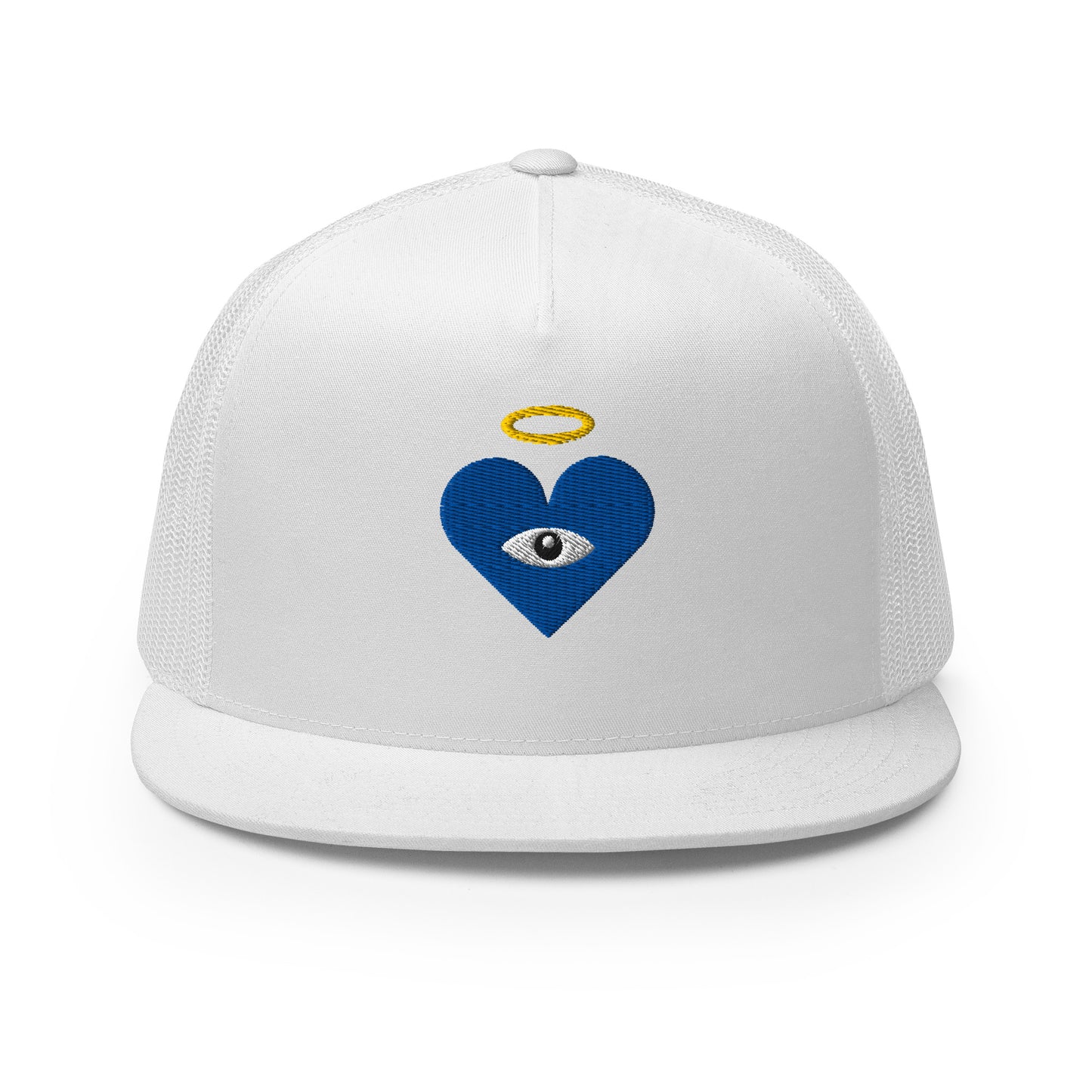 Blue Heart-Eye [Embroidered] Trucker Hats