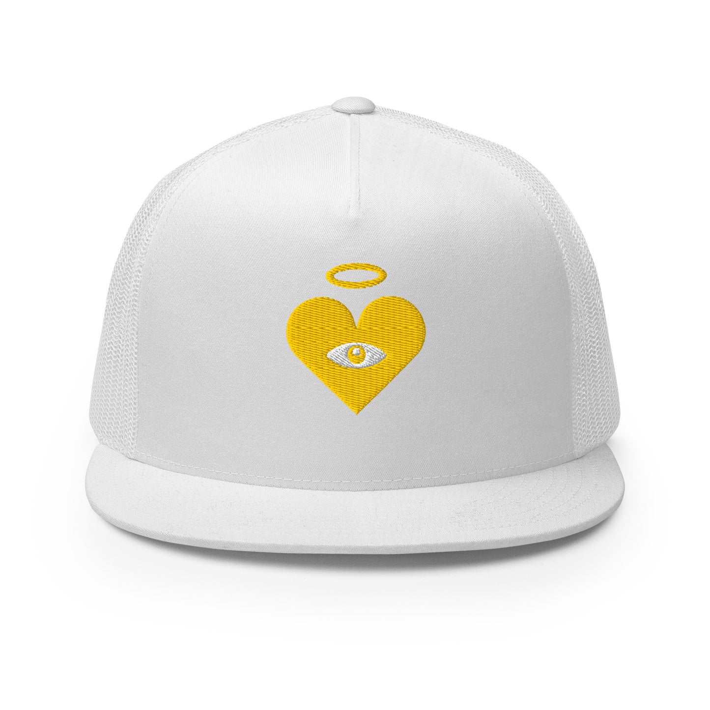 Monochrome Gold Heart-Eye [Embroidered] Trucker Hats
