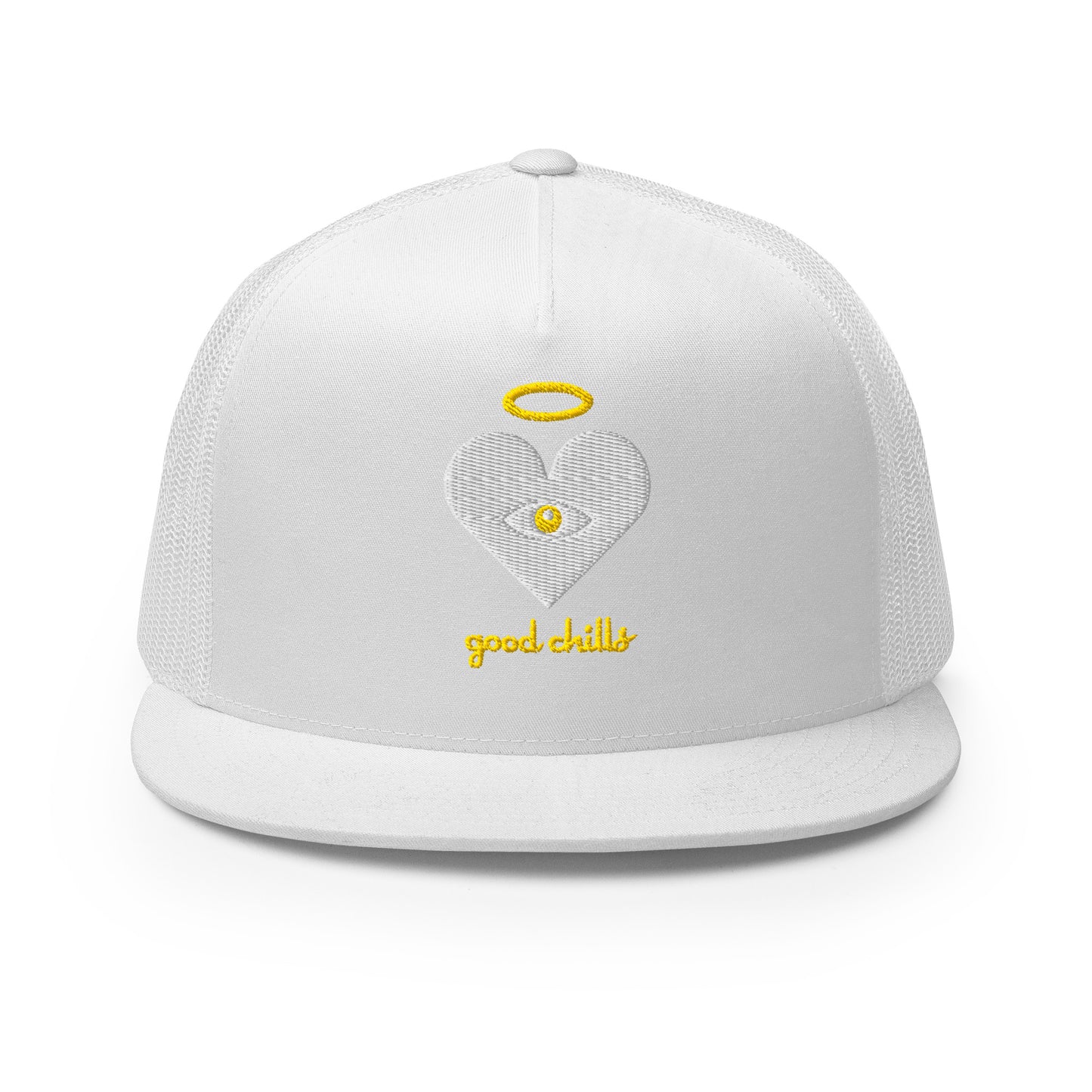 "good chills" Cloud x Gold Heart-Eye [Embroidered] Trucker Hats