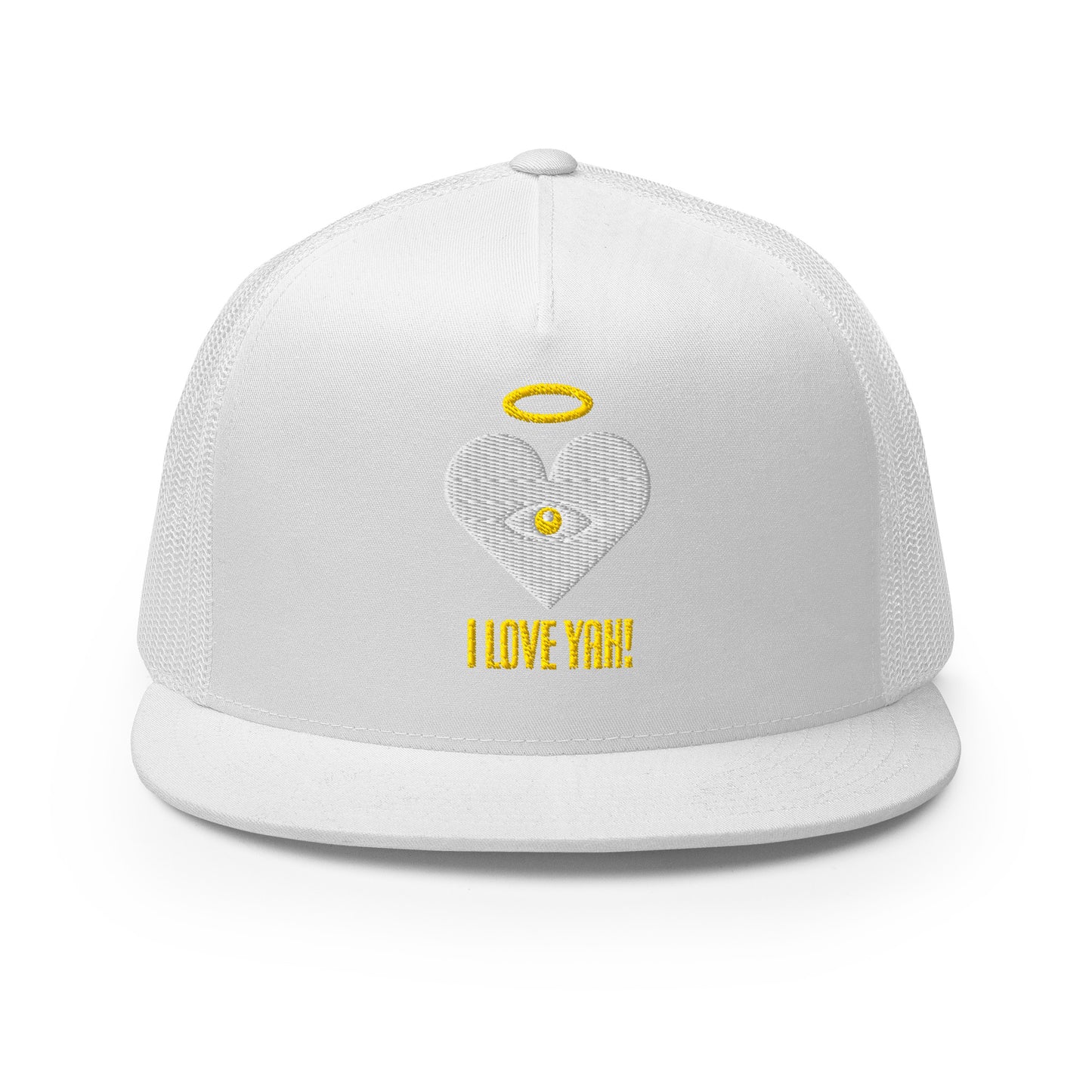 I LOVE YAH! Cloud x Gold Heart-Eye [Embroidered] Trucker Hats