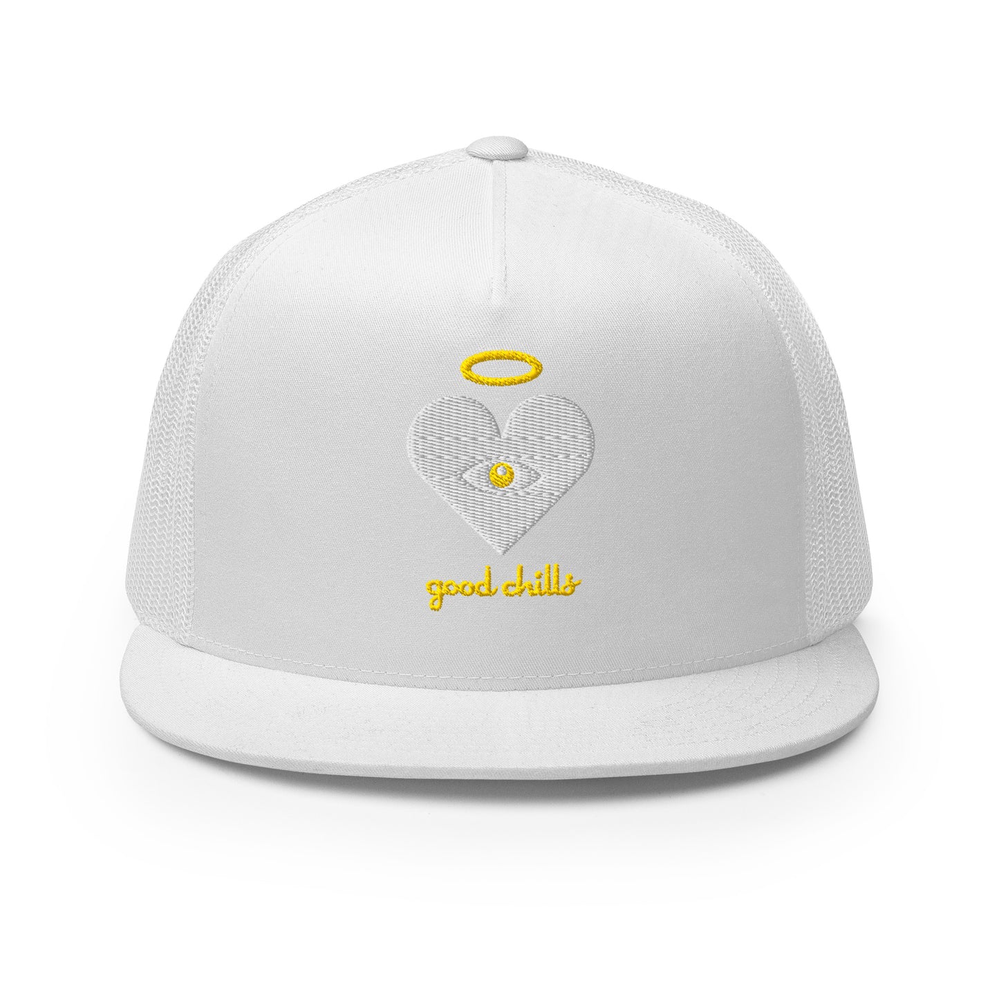 "good chills" Cloud x Gold Heart-Eye [Embroidered] Trucker Hats