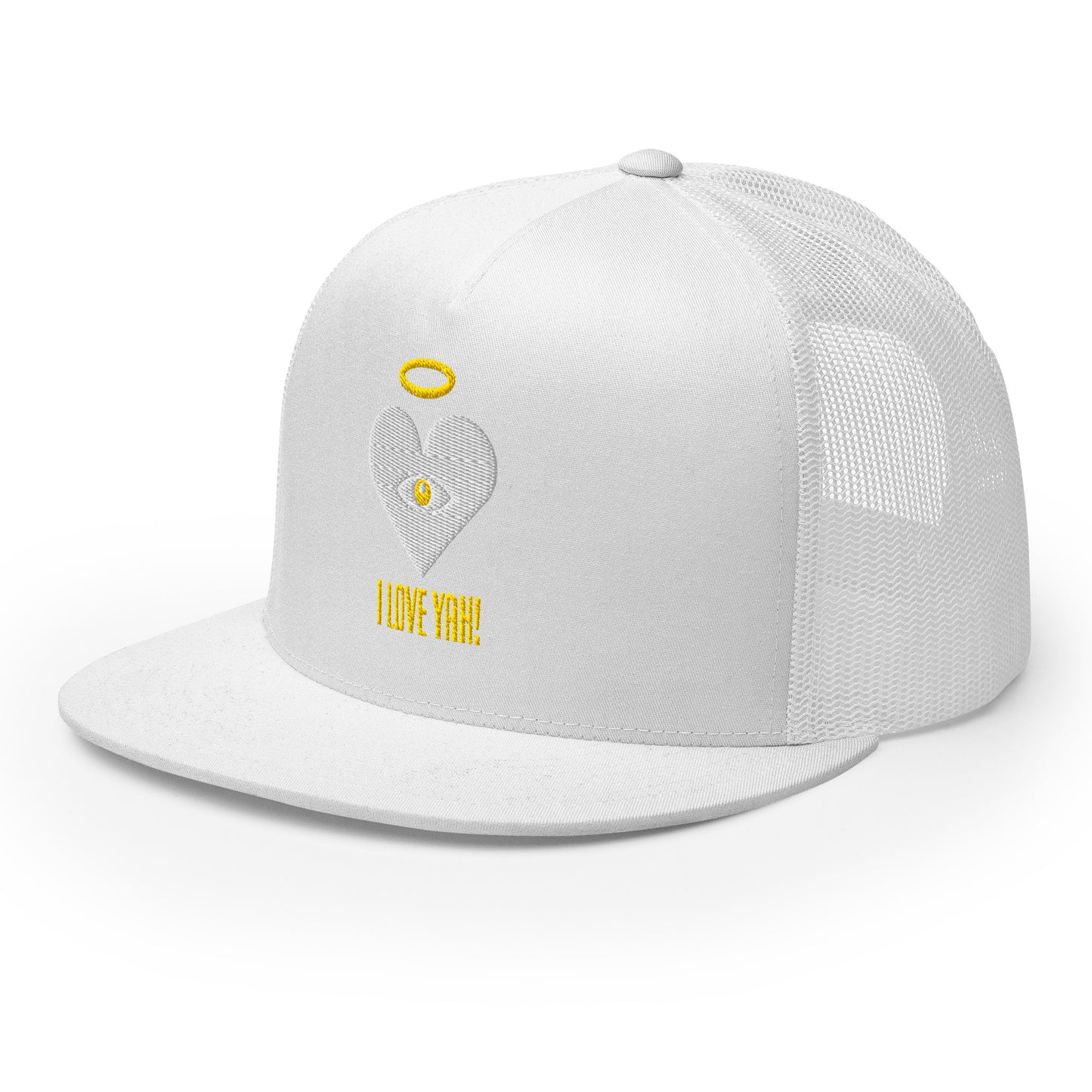 I LOVE YAH! Cloud x Gold Heart-Eye [Embroidered] Trucker Hats