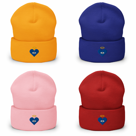 Blue Heart-Eye [Embroidered]  Premium Color Beanies