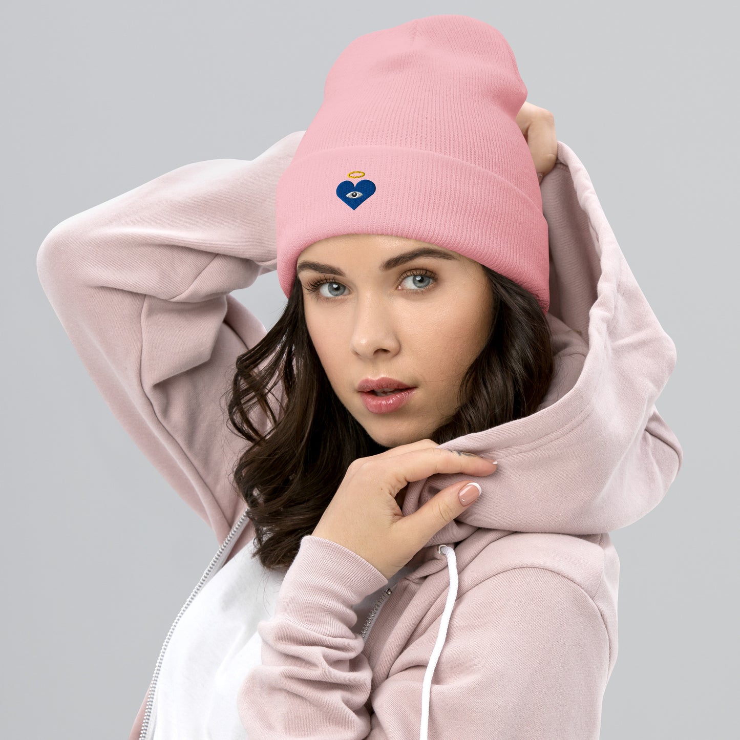 Blue Heart-Eye [Embroidered]  Premium Color Beanies