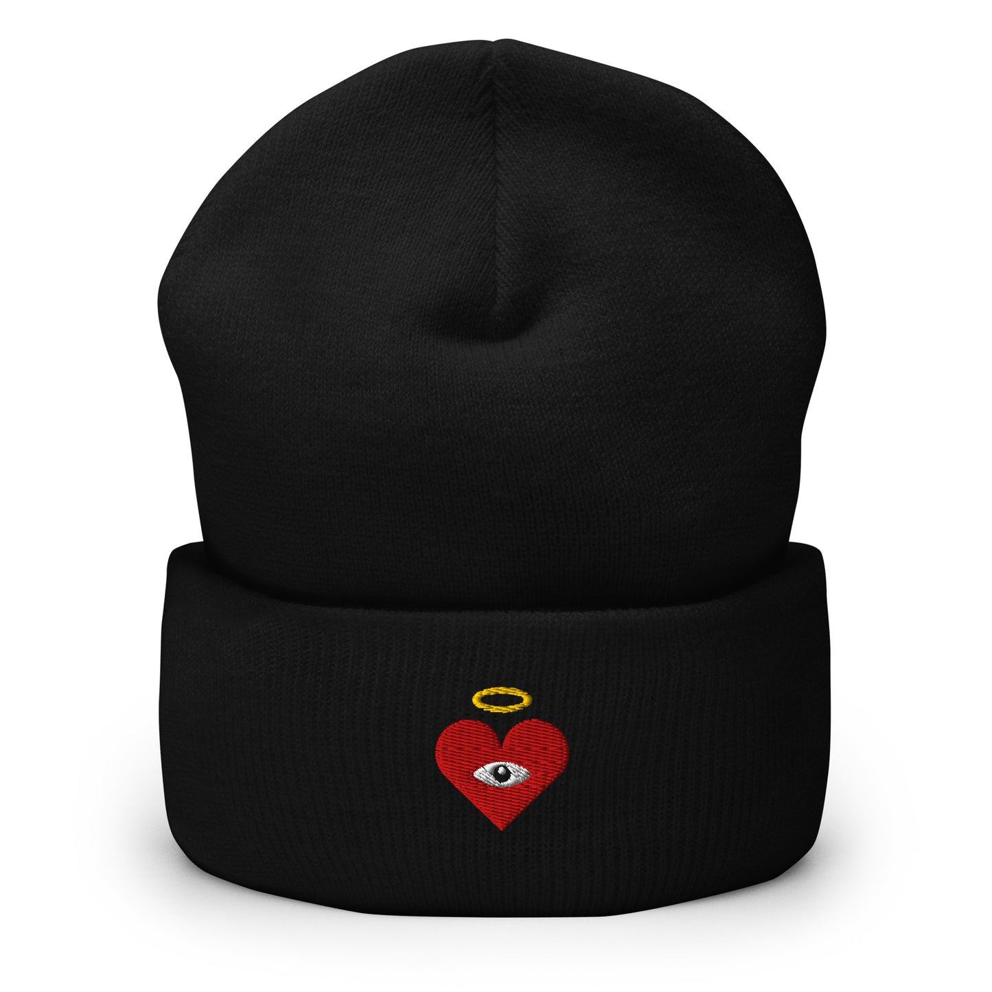 Red Heart-Eye [Embroidered]  Basic Beanies