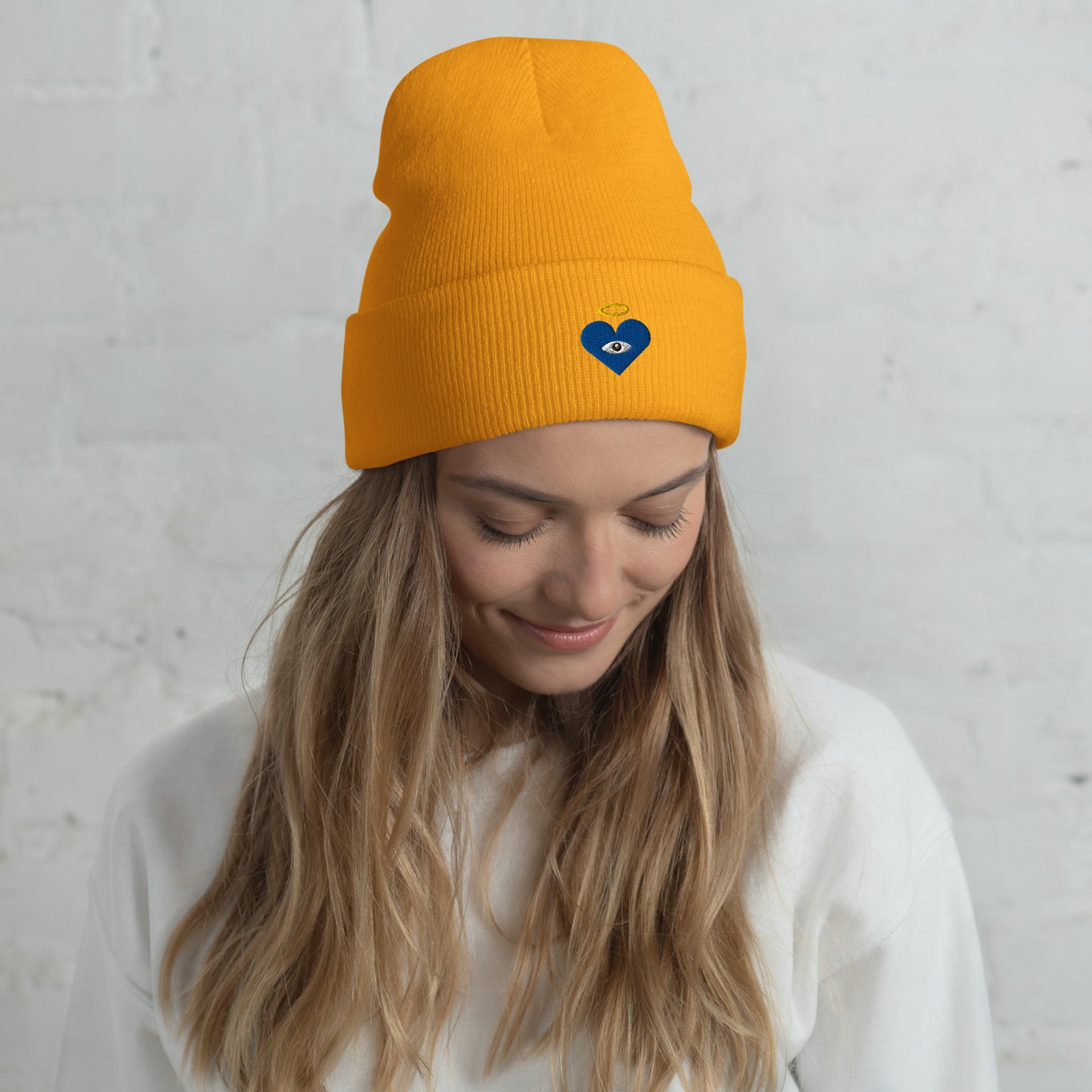 Blue Heart-Eye [Embroidered]  Premium Color Beanies