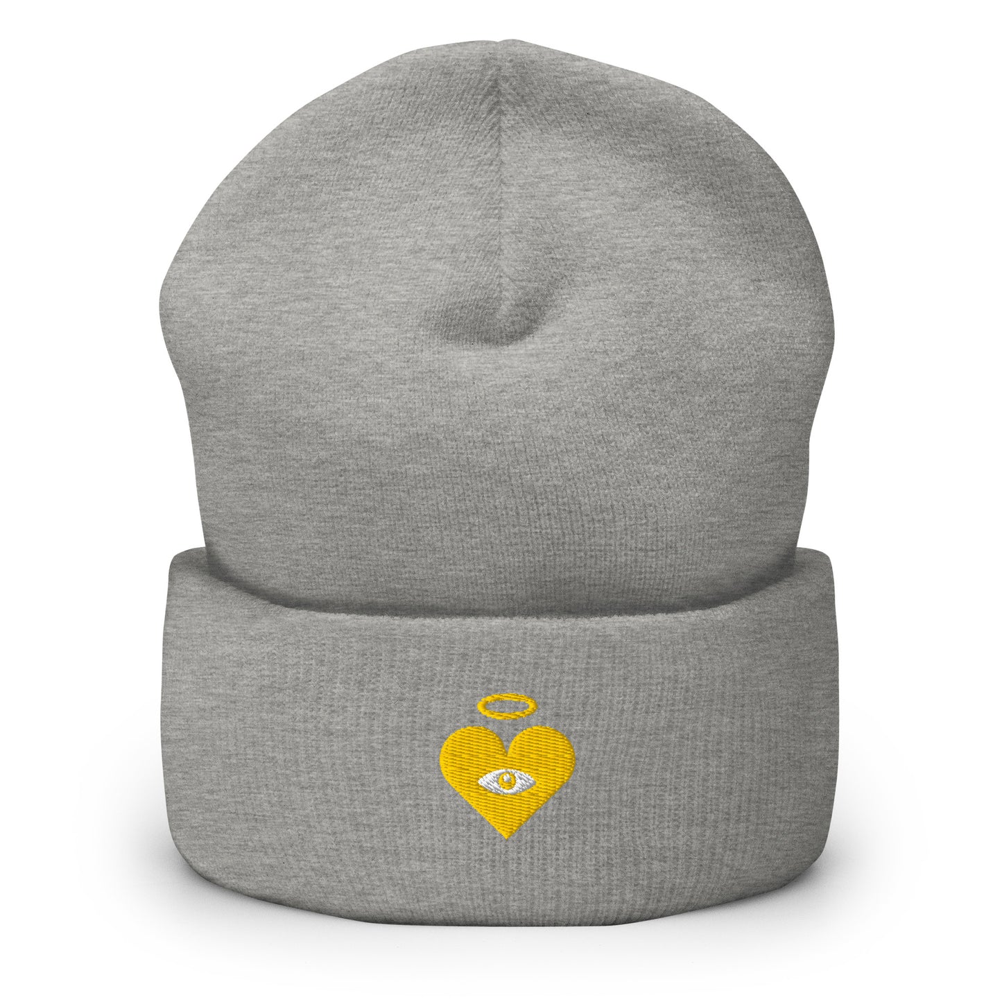 Monochrome Gold Heart-Eye [Embroidered]  Basic Beanies