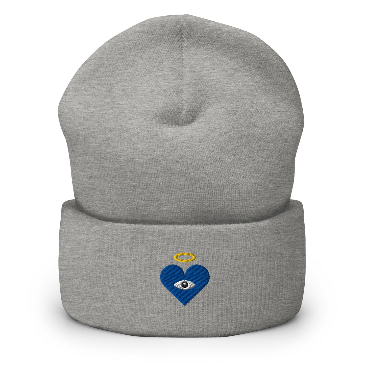 Blue Heart-Eye [Embroidered] Basic Beanies