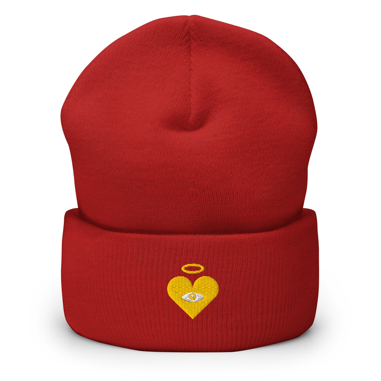 Monochrome Gold Heart-Eye [Embroidered]  Premium Color Beanies