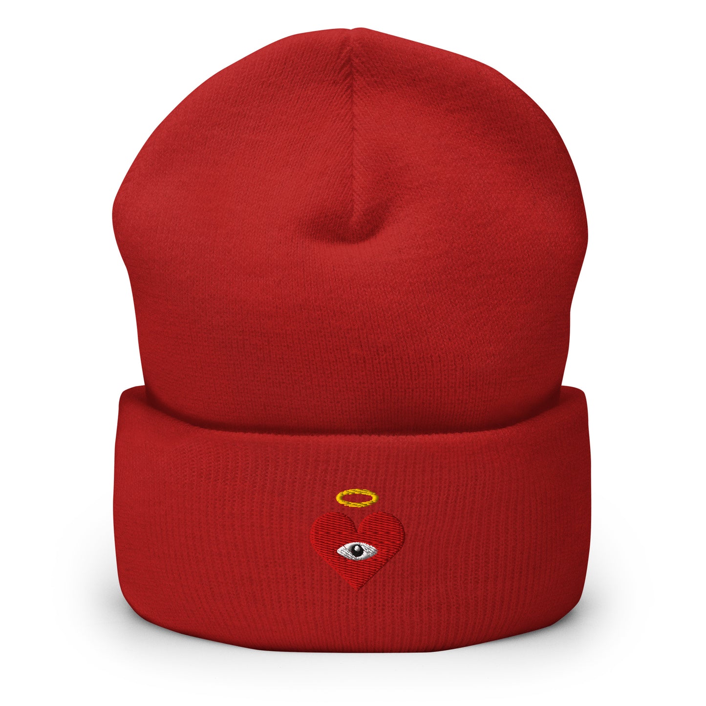 Red Heart-Eye [Embroidered]  Premium Color Beanies