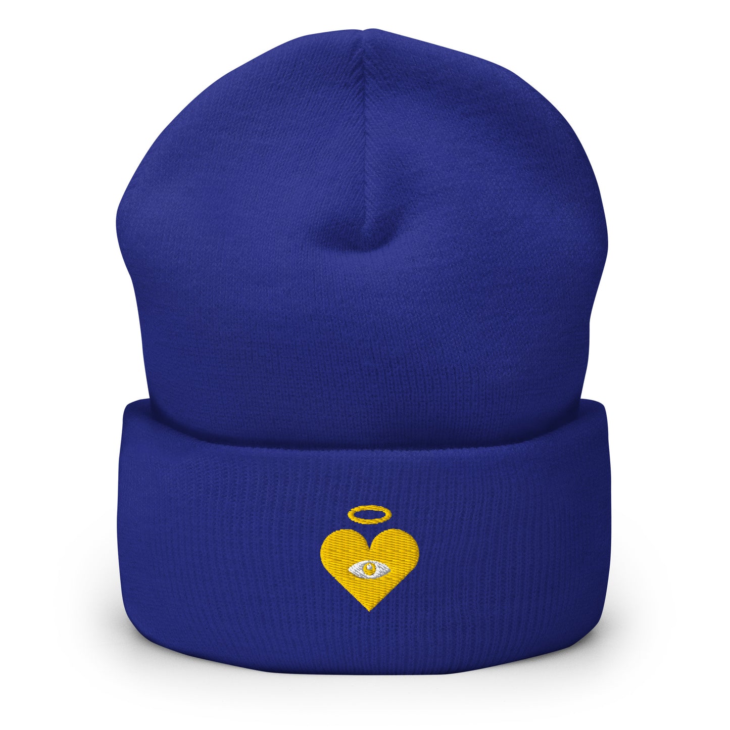 Monochrome Gold Heart-Eye [Embroidered]  Premium Color Beanies