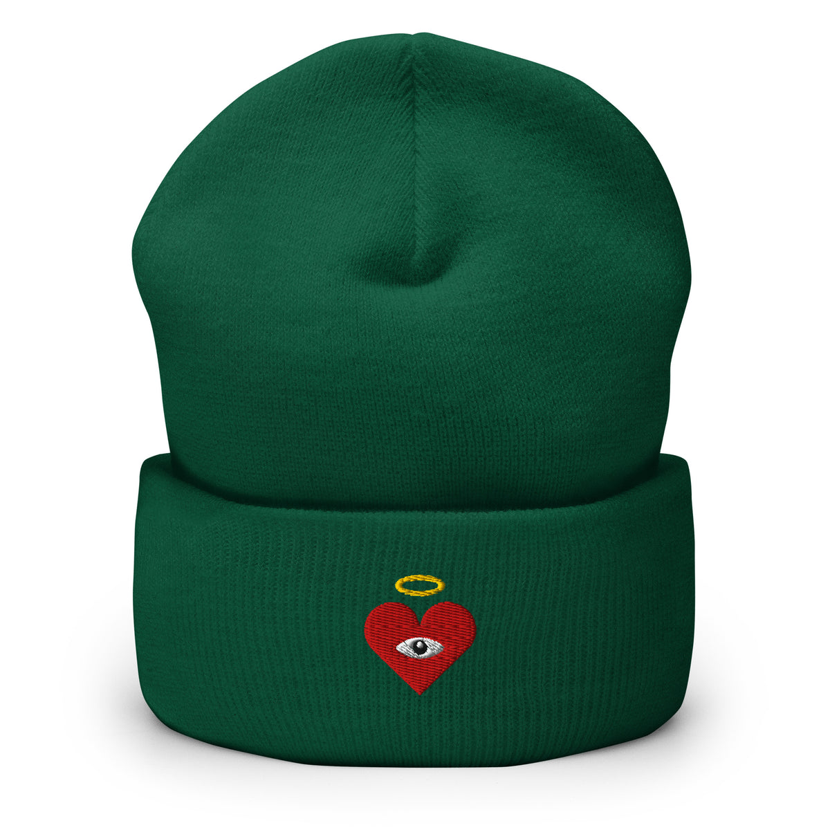Red Heart-Eye [Embroidered] Premium Color Beanies – good chills