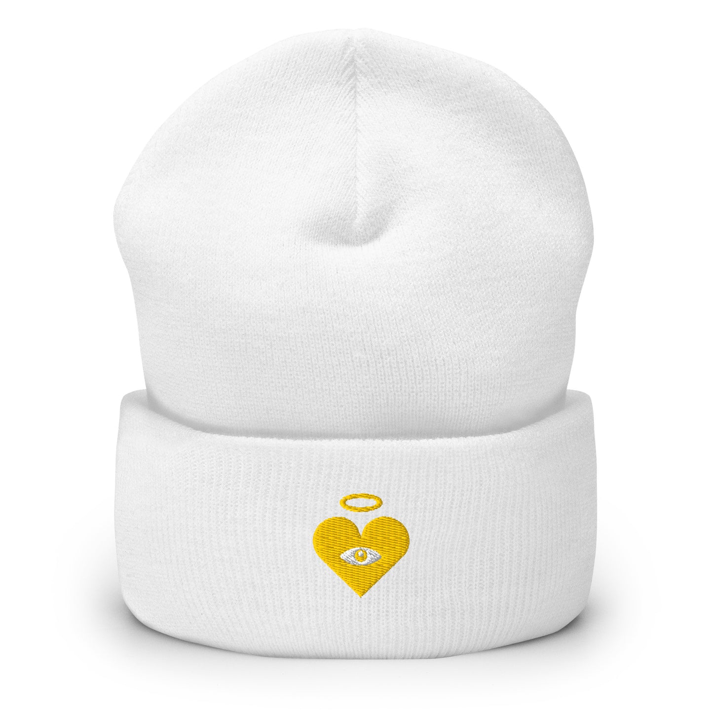 Monochrome Gold Heart-Eye [Embroidered]  Basic Beanies