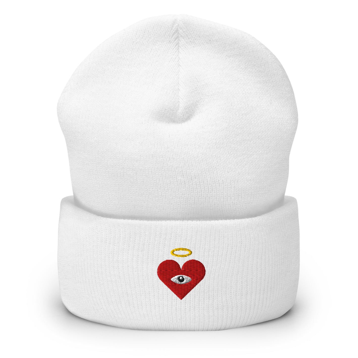 Red Heart-Eye [Embroidered]  Basic Beanies