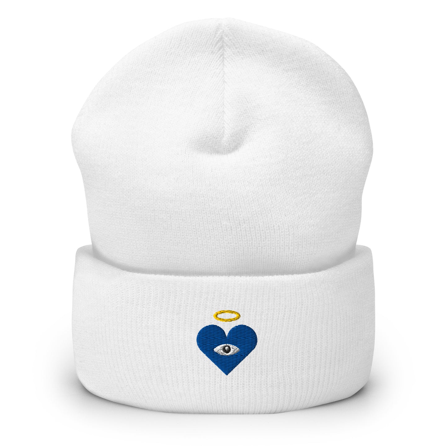 Blue Heart-Eye [Embroidered] Basic Beanies