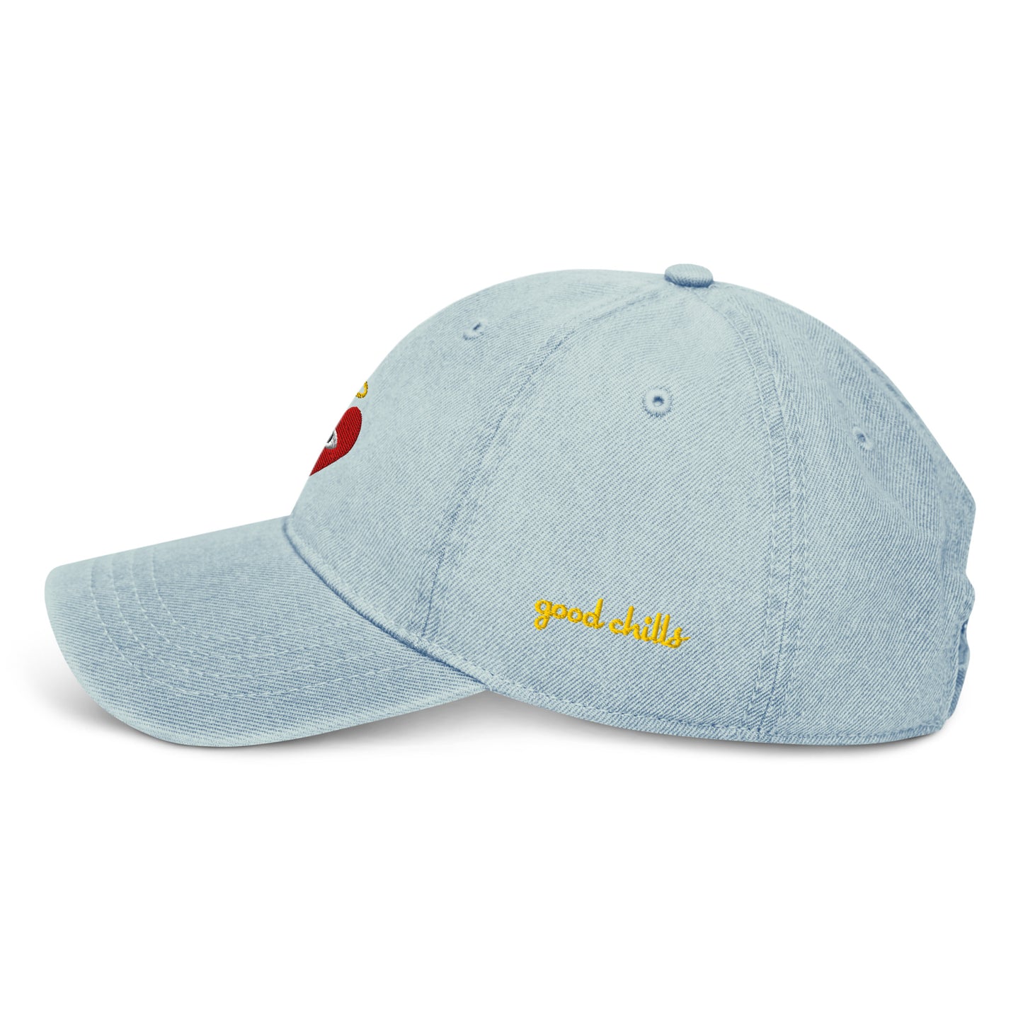 Red Heart-Eye Denim Cap