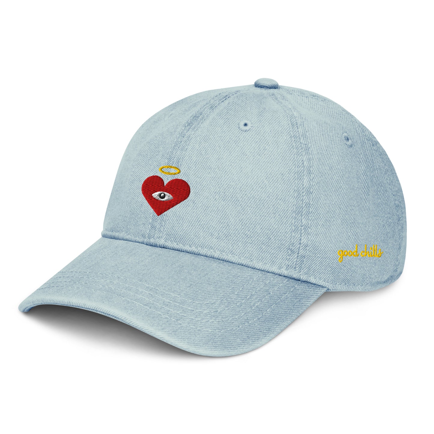 Red Heart-Eye Denim Cap