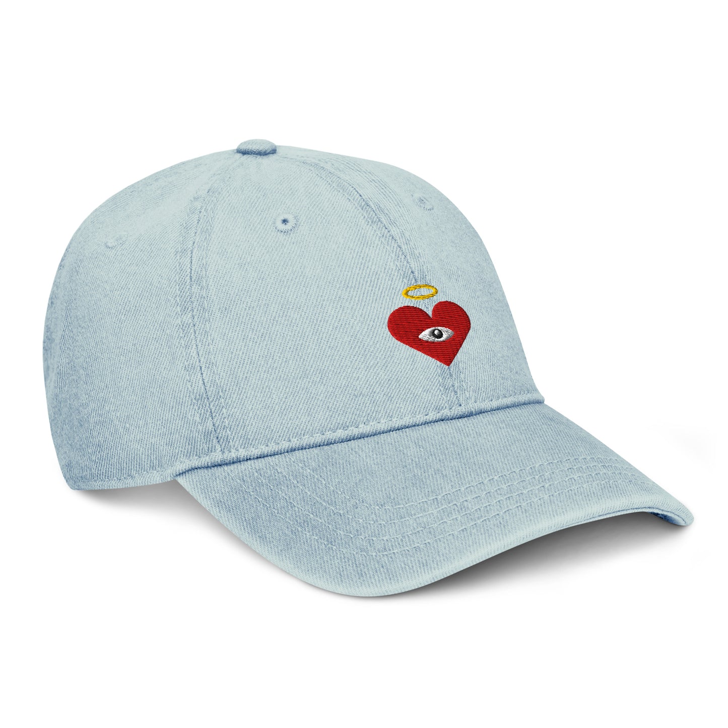 Red Heart-Eye Denim Cap