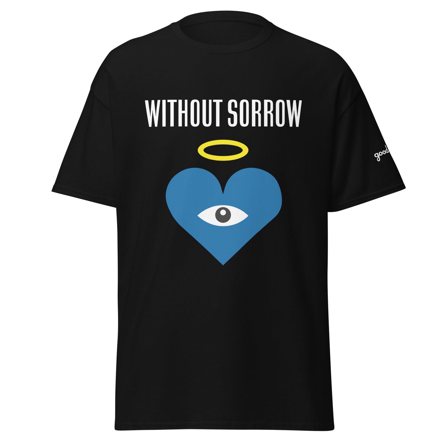 WITHOUT SORROW Blue Heart-Eye Black Tee