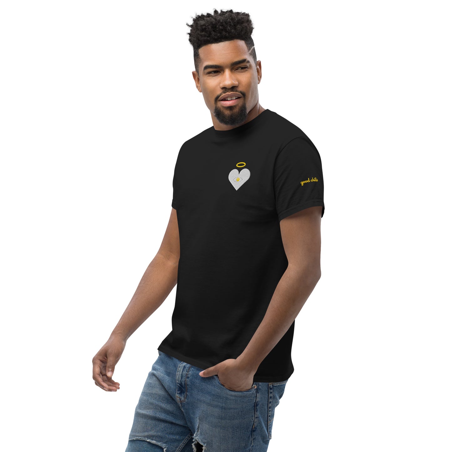 Protect Your Heart! Cloud x Gold Heart-Eye [Embroidered] Classic Tees