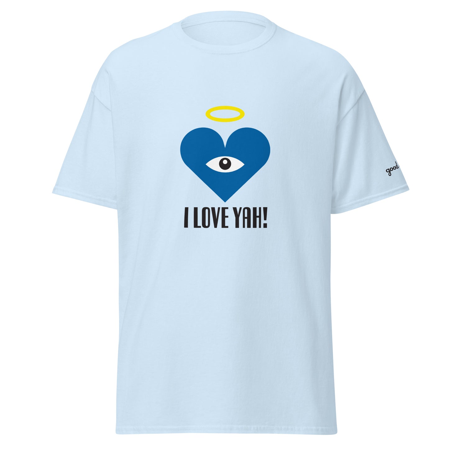 I LOVE YAH! Blue Heart-Eye Classic Printed Tees