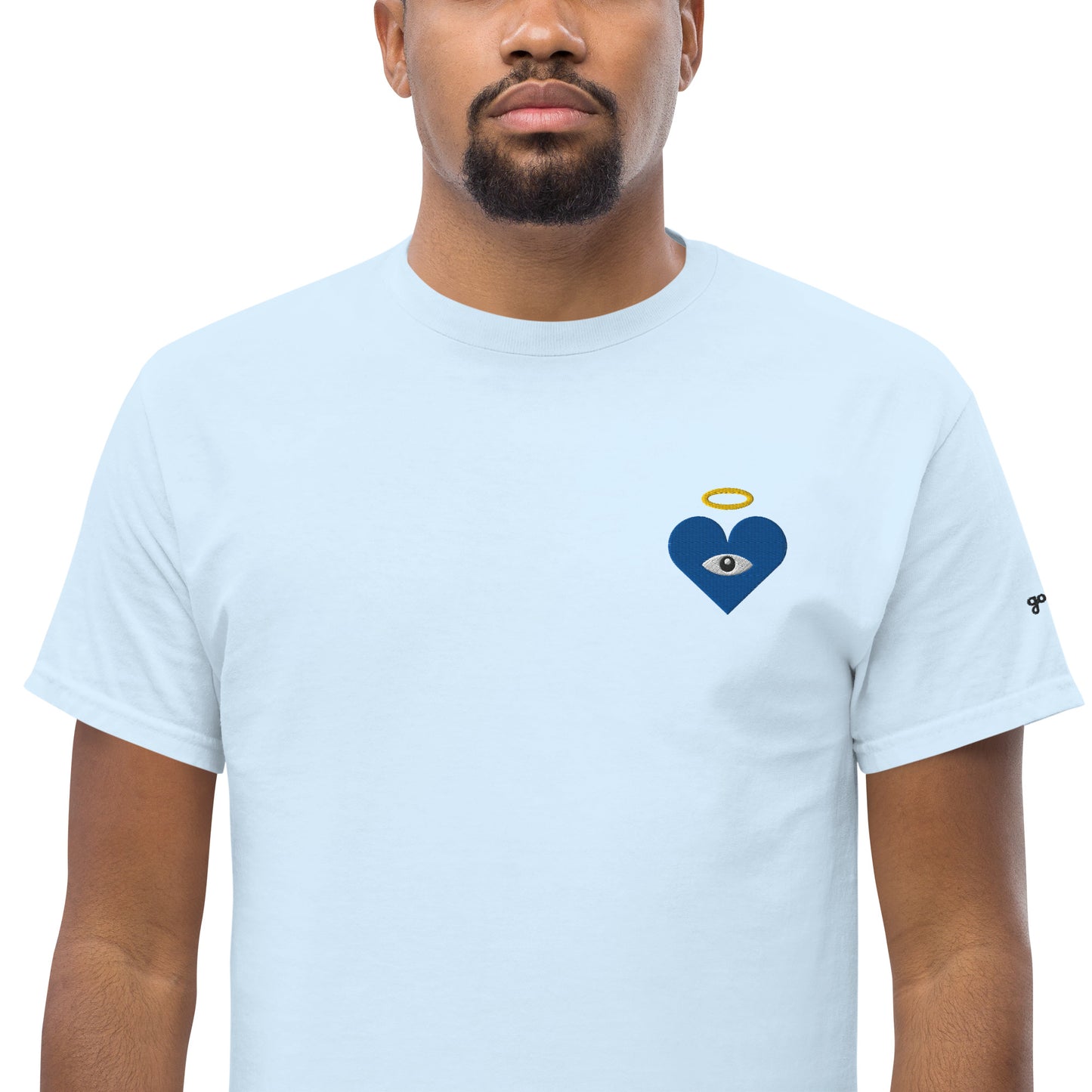 Protect Your Heart! Blue Heart-Eye [Embroidered] Classic Tees