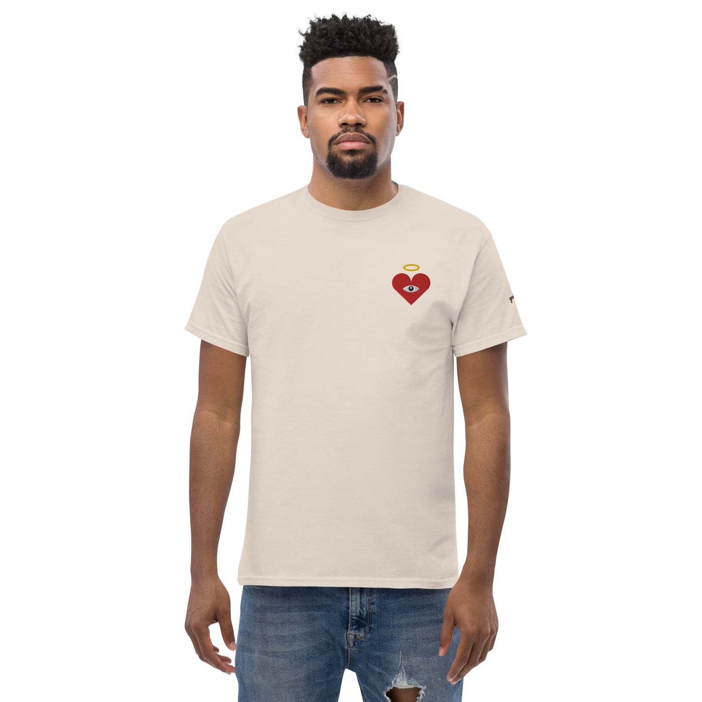 Protect Your Heart! Red Heart-Eye [Embroidered] Classic Tees