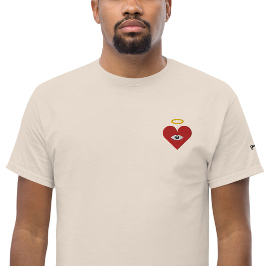 Protect Your Heart! Red Heart-Eye [Embroidered] Classic Tees