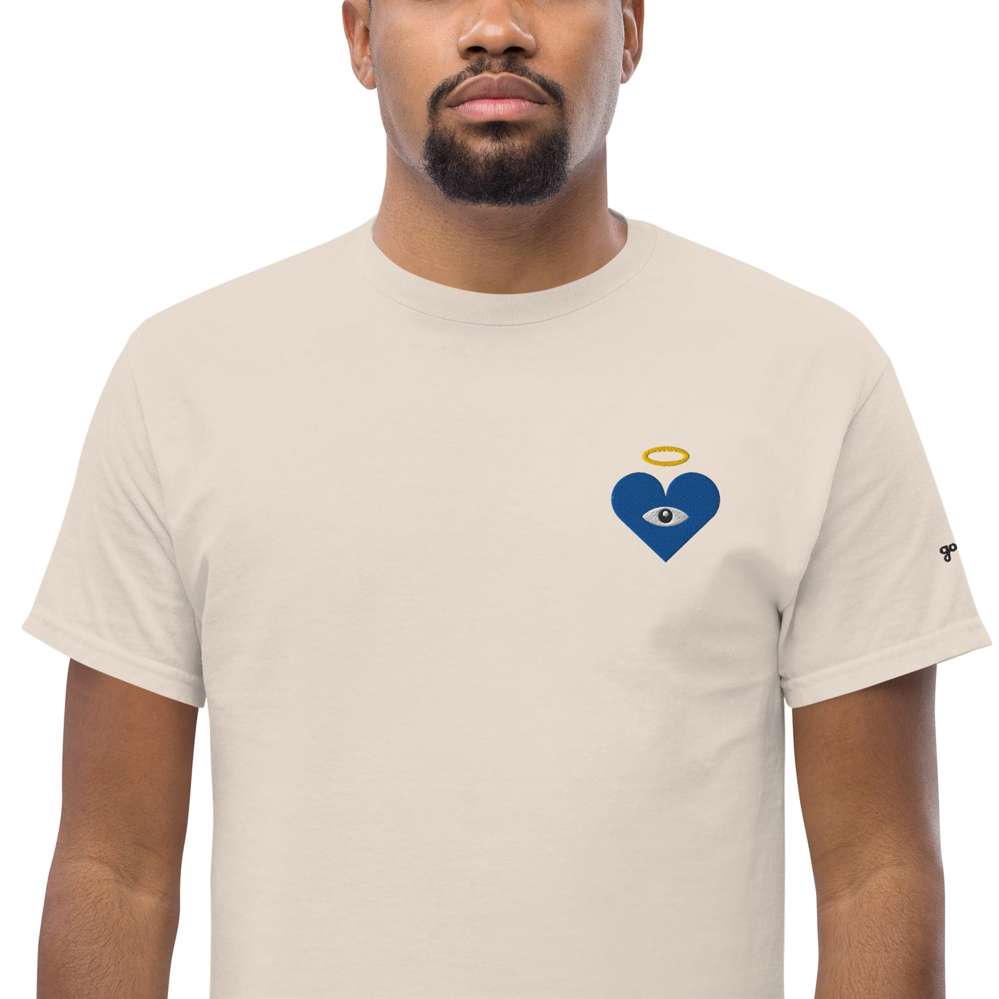 Protect Your Heart! Blue Heart-Eye [Embroidered] Classic Tees