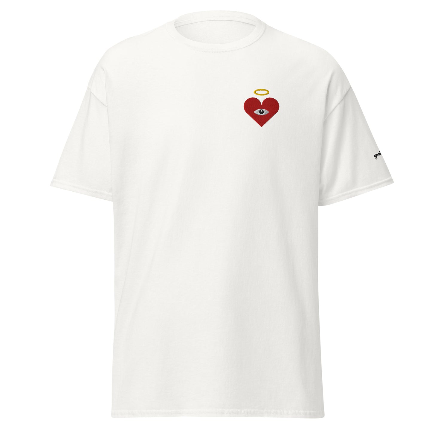 Protect Your Heart! Red Heart-Eye [Embroidered] Classic Tees